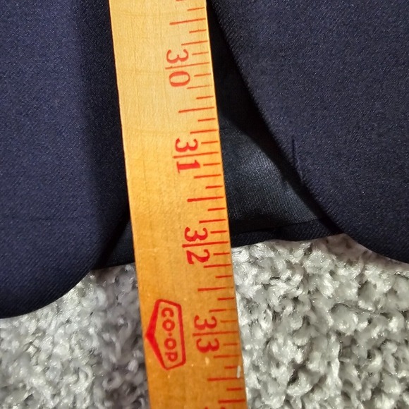 LL Bean Blazer Mens 44L Blue Polyester 2 Button Inside Zipper Pocket Vintage - Picture 14 of 16